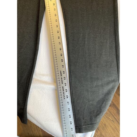 Lee Women Pants 14 MEDIUM Gray Herringbone Dress Pants Button 33" Inseam Comfort - Picture 6 of 10